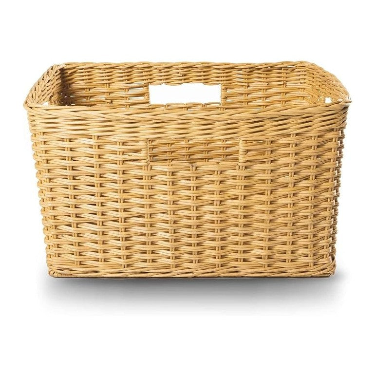 The Basket Lady Tall Rectangular Wicker Storage Basket, 20 in L x 13 in W x 11