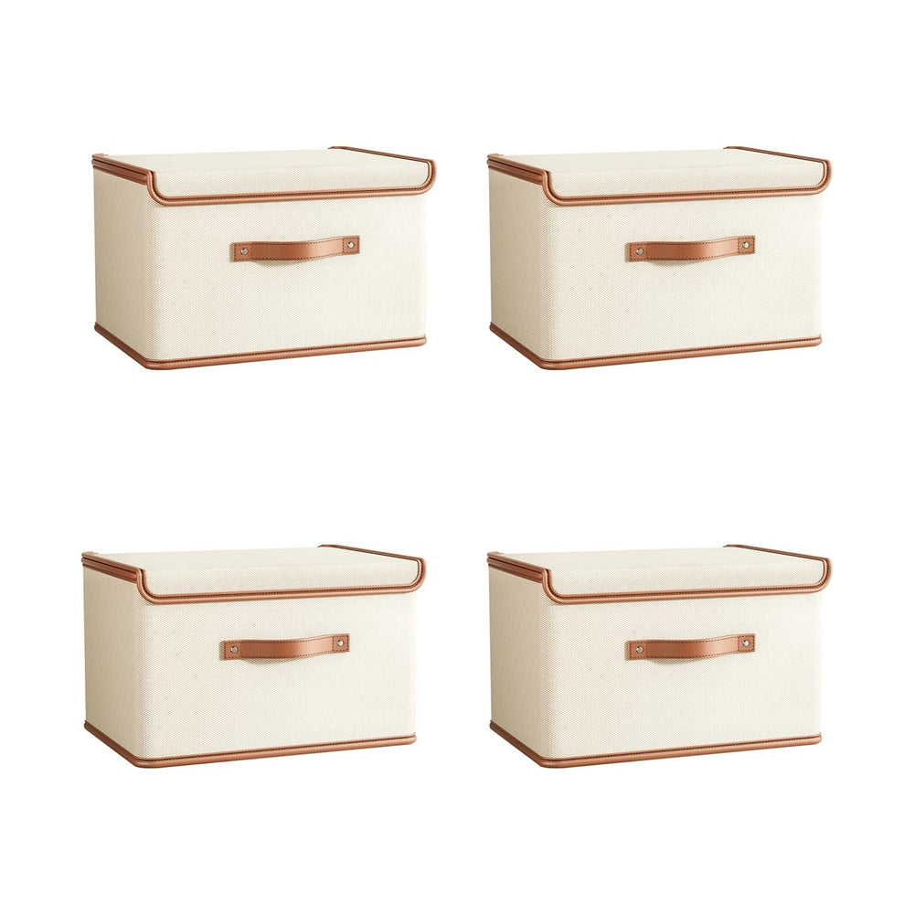 Tuza 4 Pack Storage Bins with Lids, Collapsible Closet Organizer Container, F...