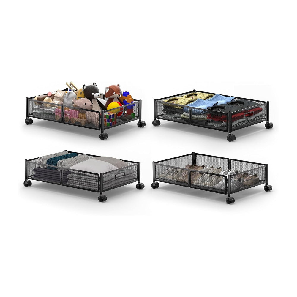 Under Bed Organizer, Storage Bins Under Bed, 60L Underbed Storage Bins for Be...