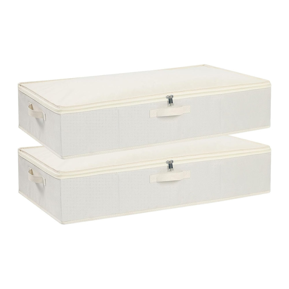 Underbed Storage Organizers,Beige,2 Pack,31.5x15.7x5.9 Inch