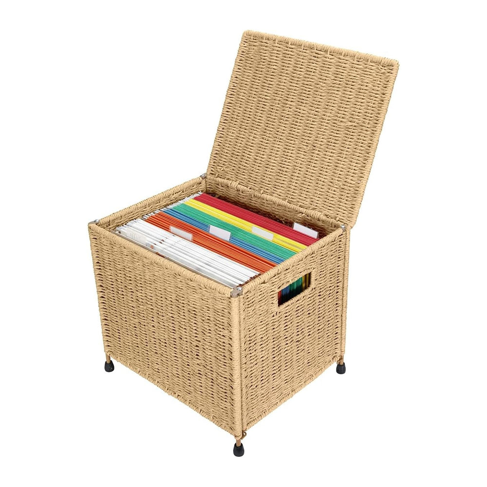 URFORESTIC Seagrass File Filing Cabinet File Box Organizer | Collapsible Lett...