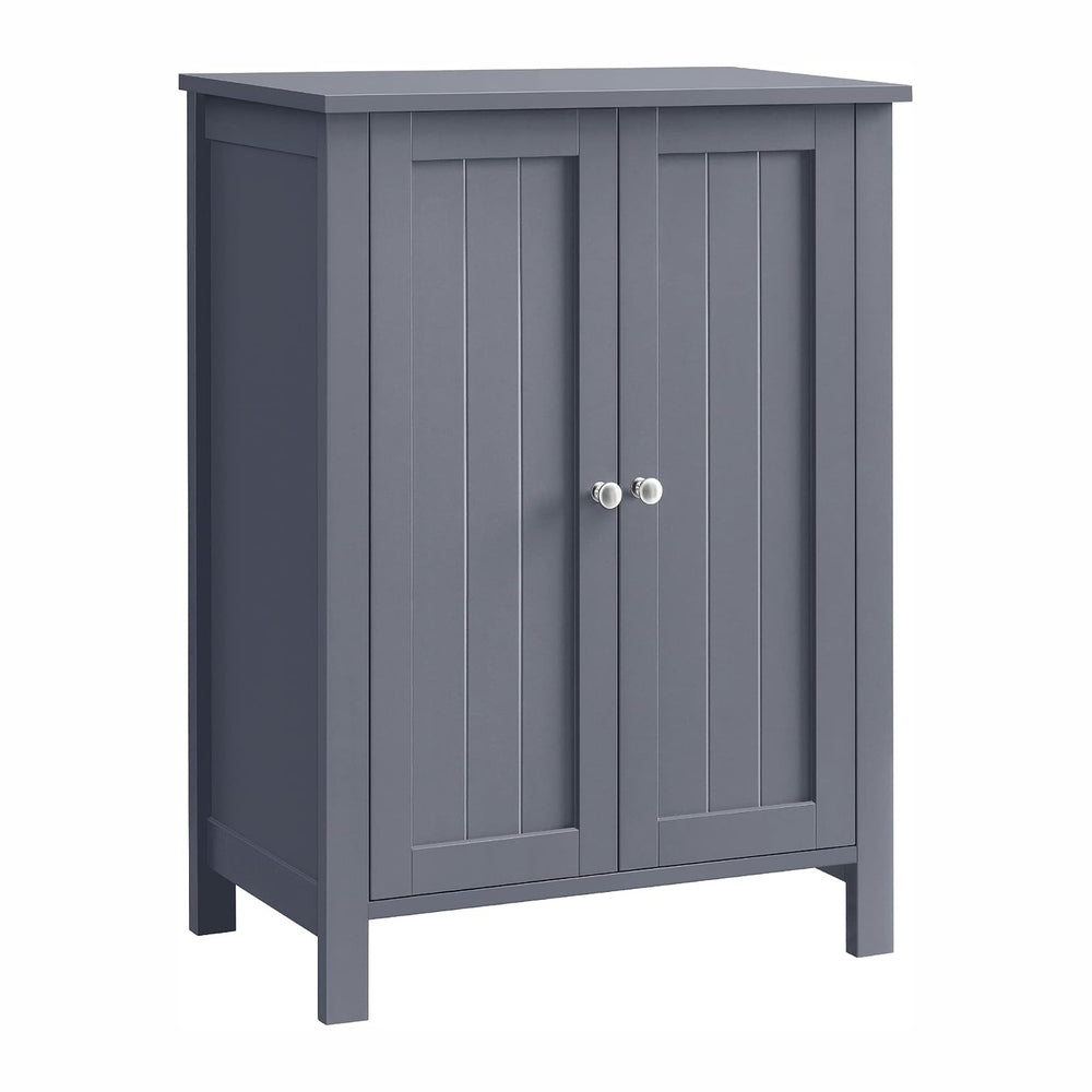 VASAGLE Bathroom Floor Storage Cabinet, 2 Adjustable Shelves,Slate Gray