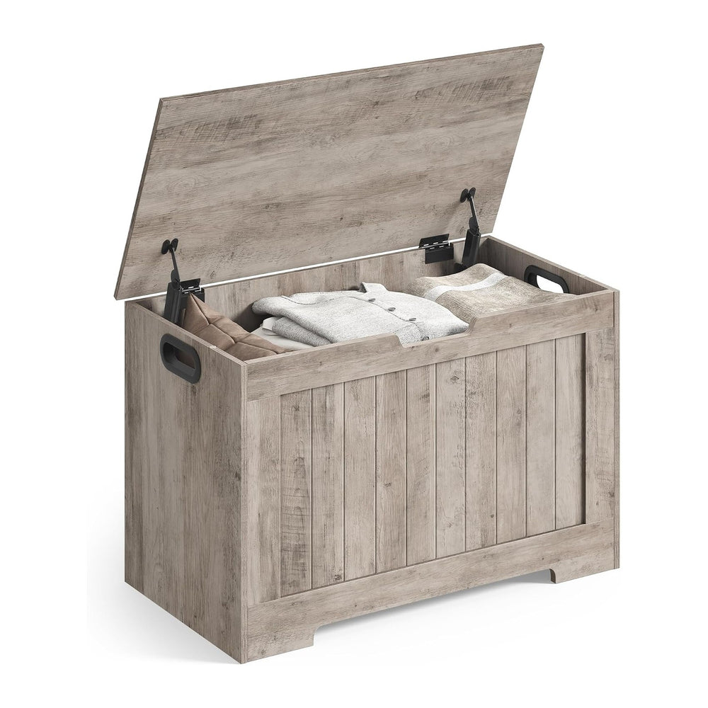VASAGLE Storage Chest, 29.9 Inches Width Bench with 2 Safety Hinges