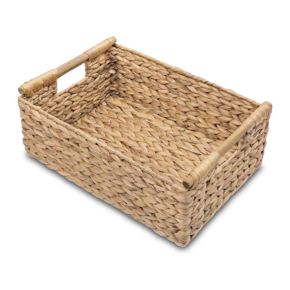 VATIMA Hyacinth Large Wicker Basket 15.5x10.8x6.2"