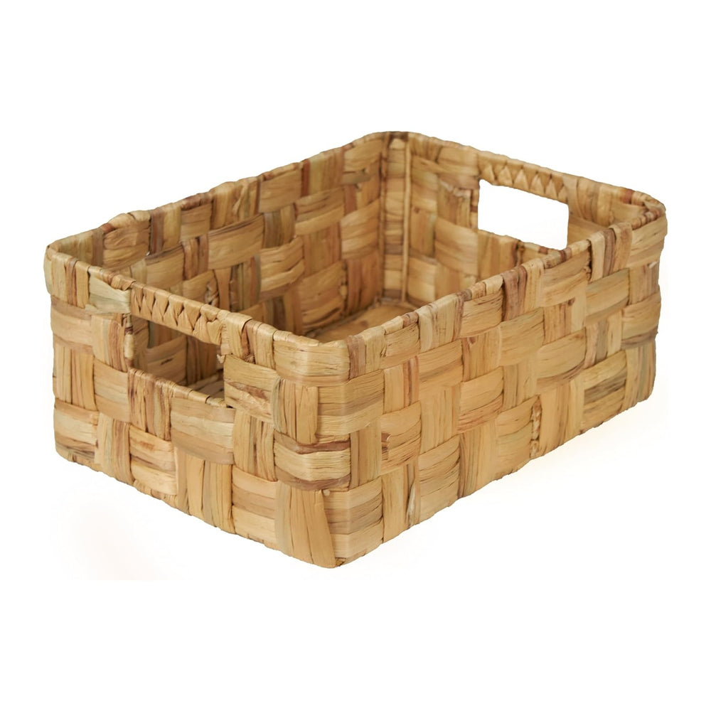 Vatima Jumbo Wicker Storage Basket, Large Hyacinth Organizer, 16.9x12.1x7.1H