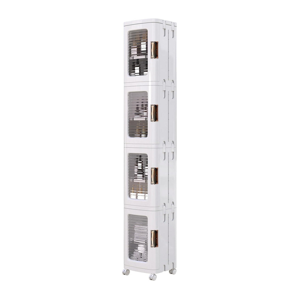 VECELO 4-Tier Tall Narrow Storage Cabinet