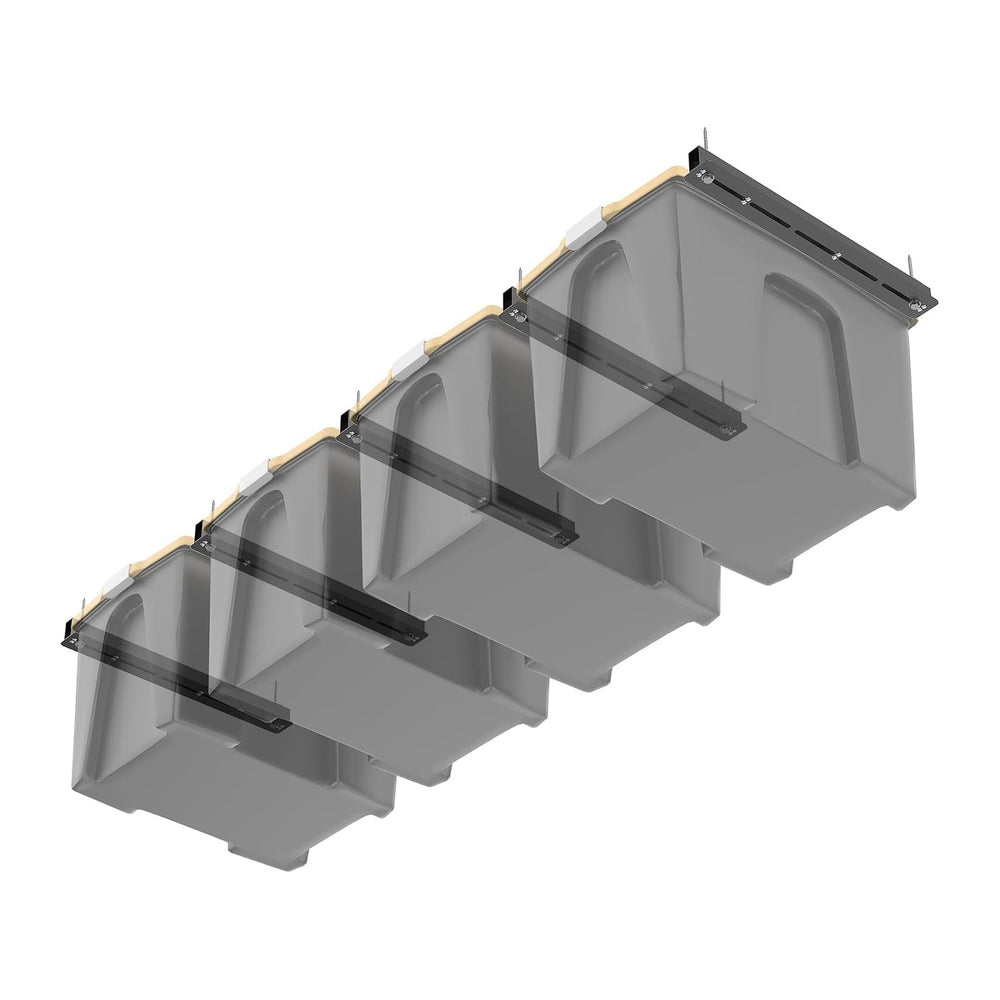 WALMANN Overhead Tote Storage Rails, Heavy Duty Garage Ceiling Bin Rack
