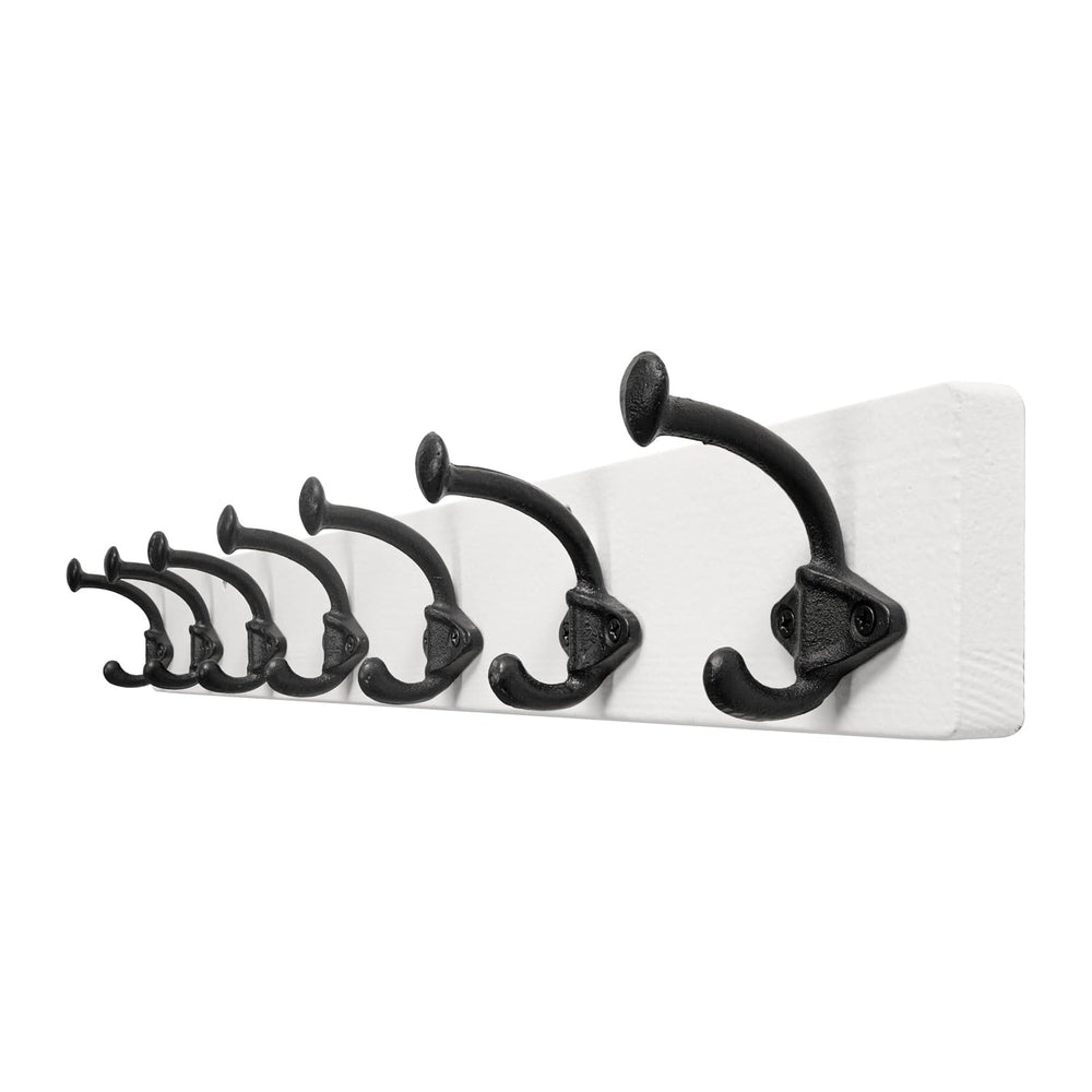 WEBI Rustic Coat Rack Wall Mount,30" Long 7 Cast Iron Coat Hooks Wall Mo...