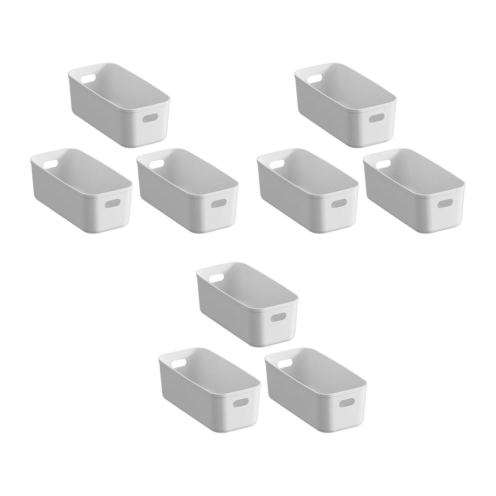 White Plastic Bins/Storage Organizers - Pantry Baskets, Bins for Shelves, Org...