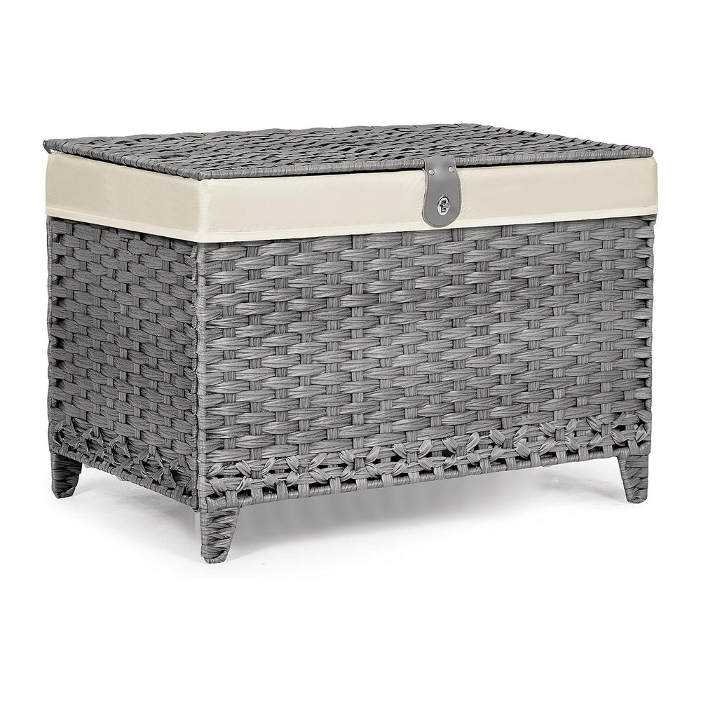 Wicker Storage Basket with Lid, 160L Shelf Basket with Removable Liner Bag