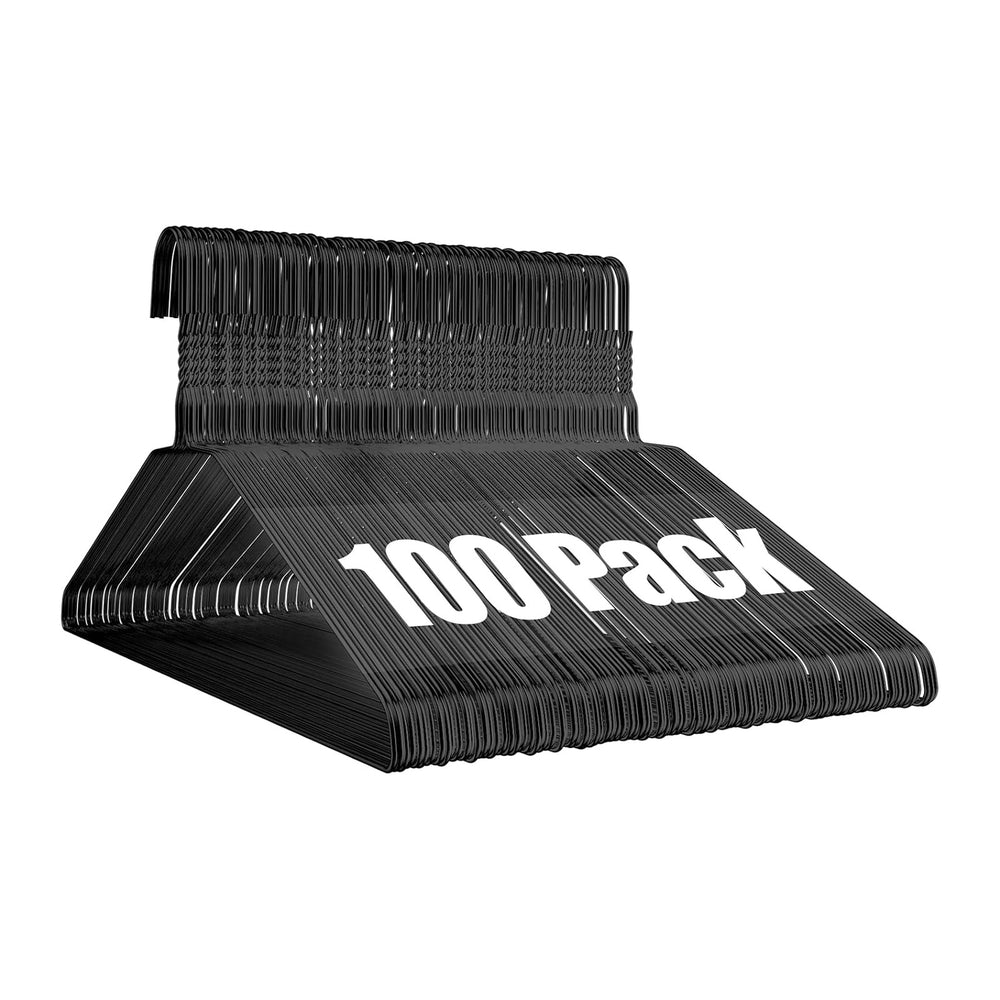 Wire Metal Clothes Hangers Bulk 100 Pack, Slim Space Saving Black