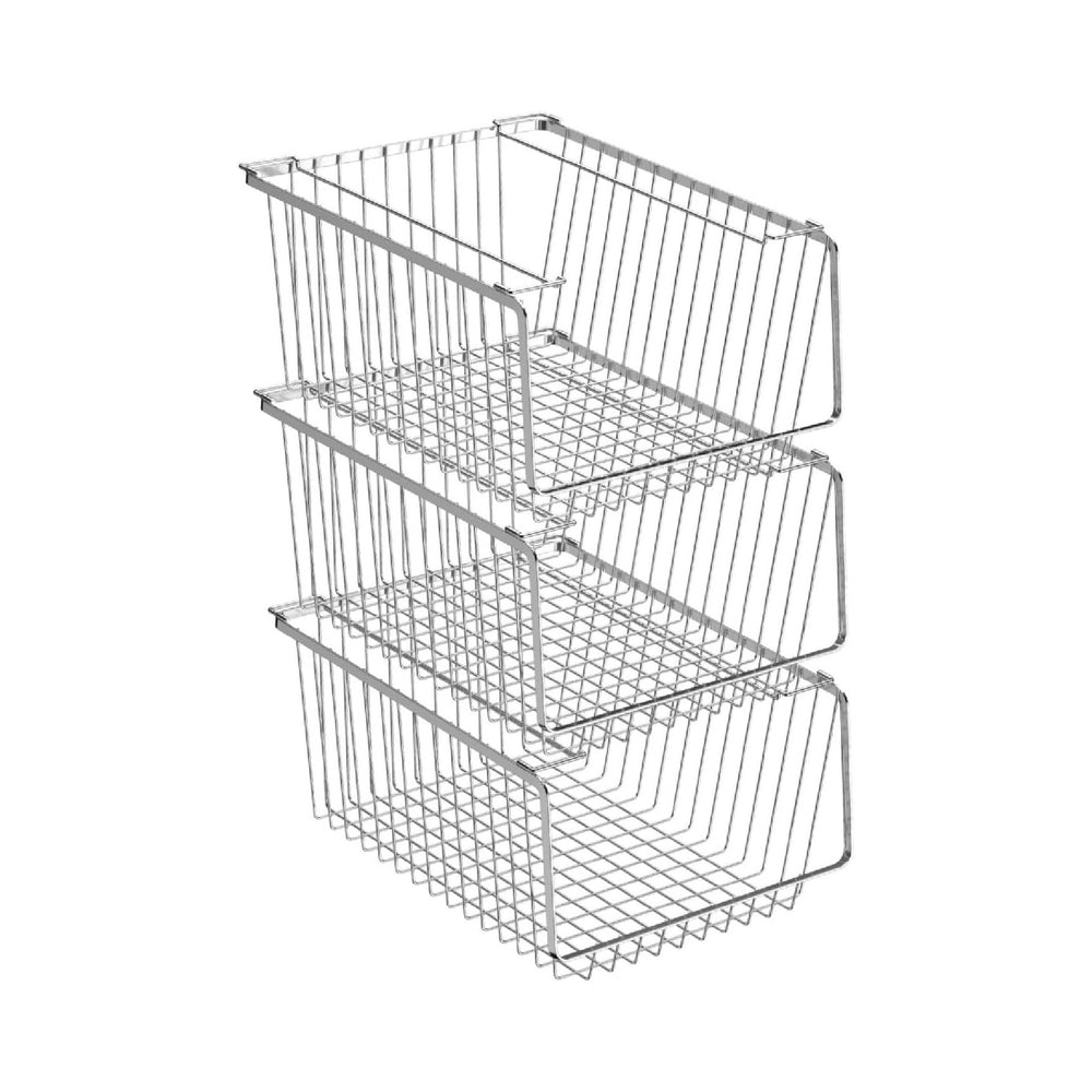 Wire Storage Baskets Stackable Refrigerator Organizer Bins Sturdy Metal Wire ...