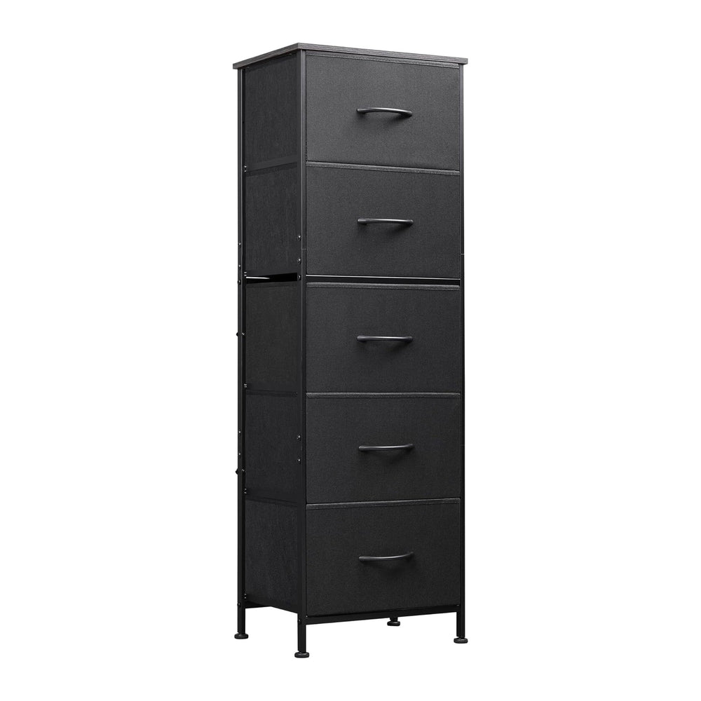 WLIVE Tall Dresser for Bedroom, 5 Drawer Dresser, Charcoal Black
