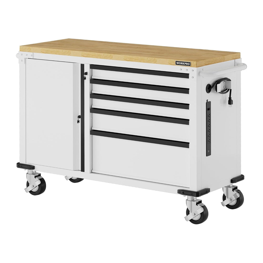 WORKPRO 52" x 20" Rolling Tool Chest, 5-Drawer & 1-Door