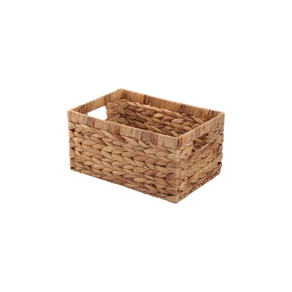 Woven Natural Water hyacinth Rectangular Storage Baskets with inside Handle,K...