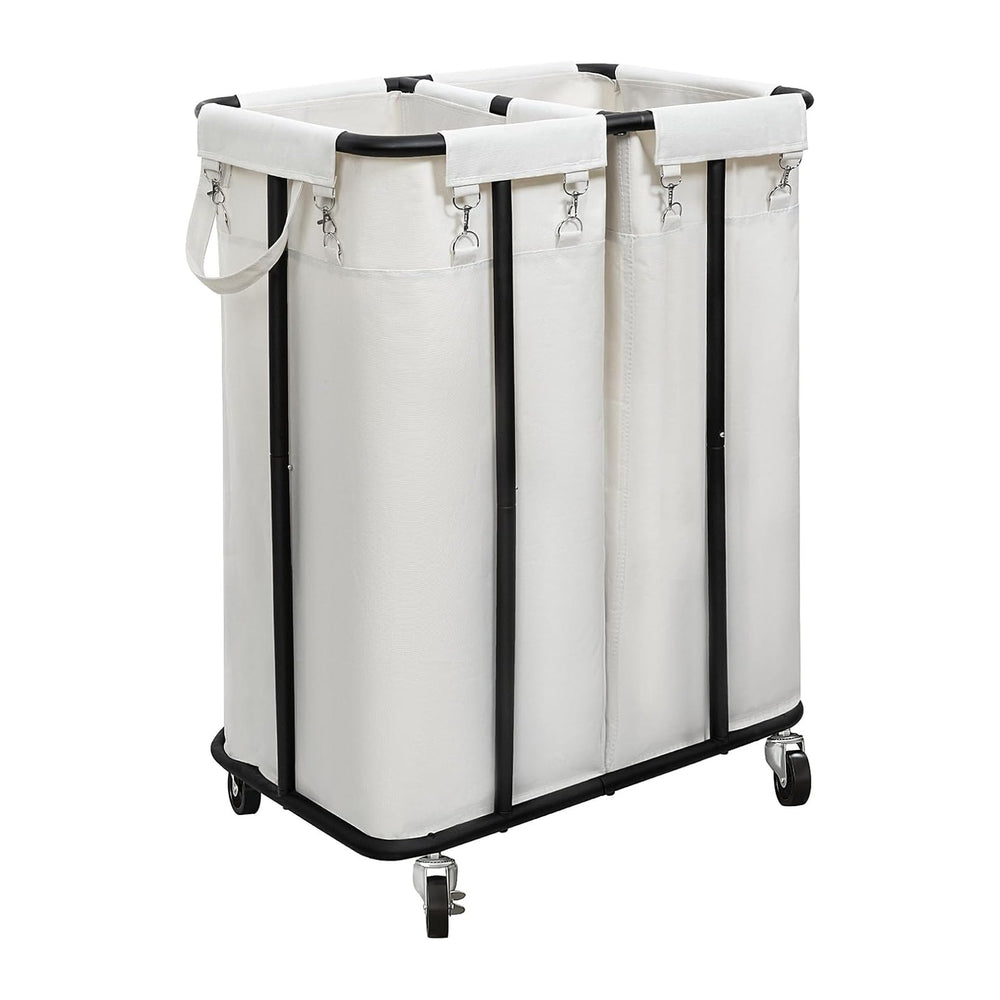 WOWLIVE Double Laundry Hamper with Wheels, 170L Rolling Laundry Basket