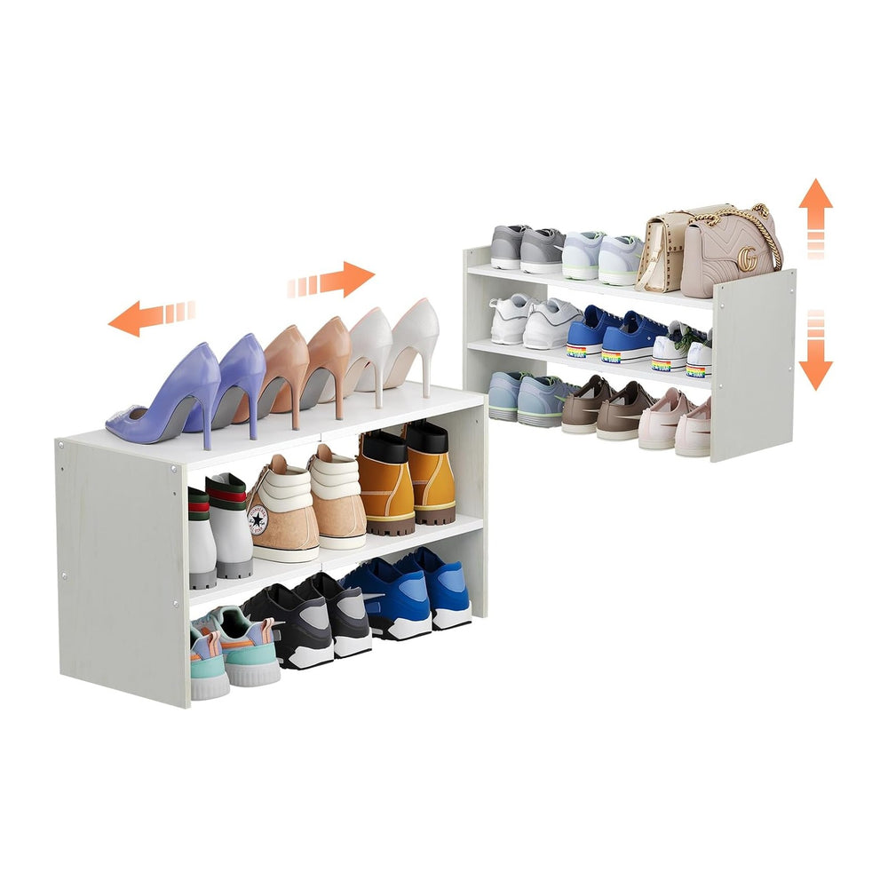 X-cosrack 2 Pack 2-Tier Shoe Rack Organizer for Closet, Expandable and Adjust...
