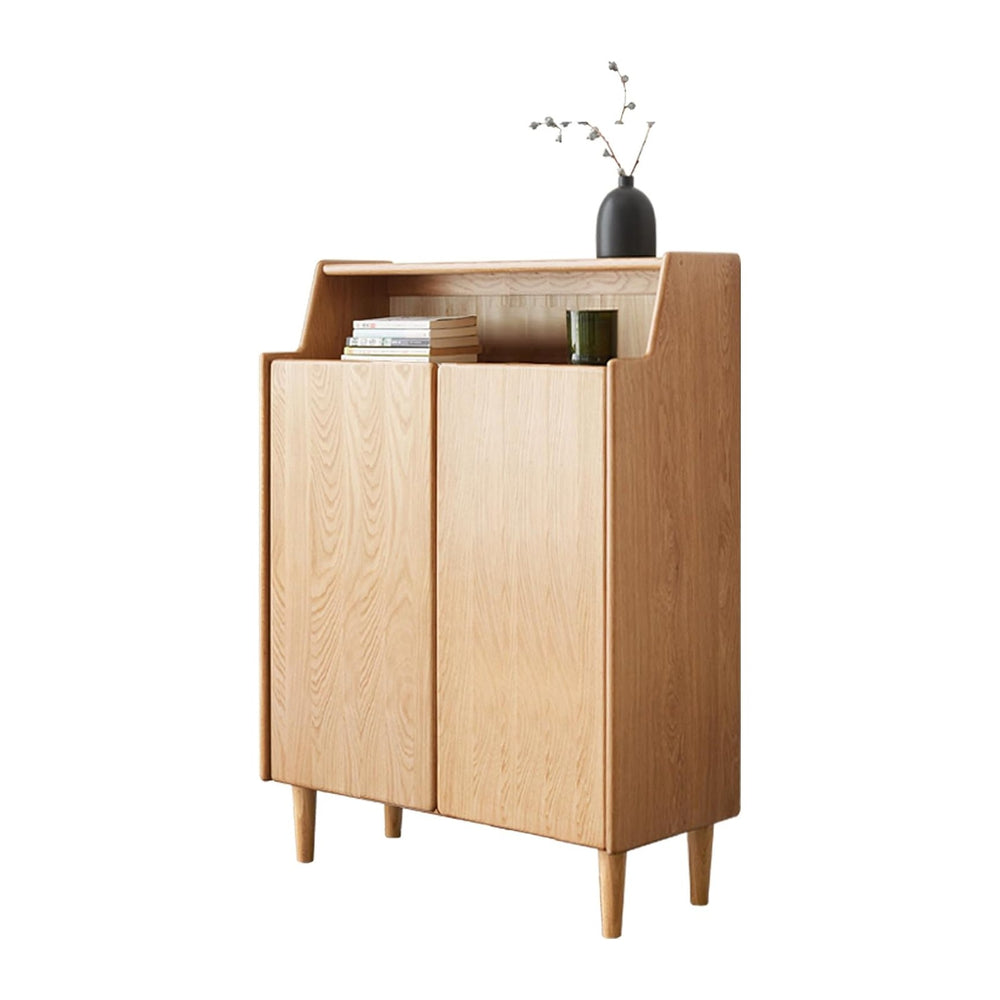 YESWOOD Solid Wood Shoe Storage Cabinet with Doors - 4-Tier Adjustable Shelve...