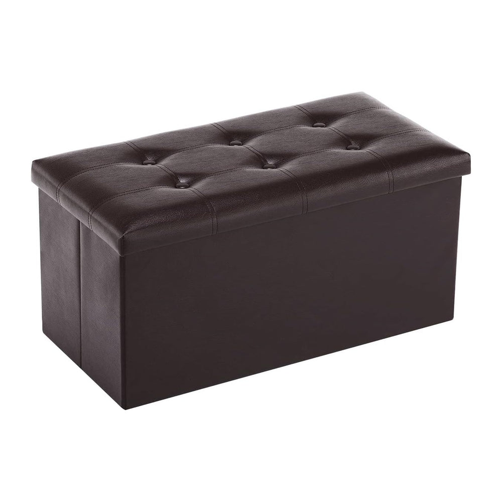 Youdesure Folding Storage Ottoman Bench, Faux Leather Footrest Couch for Livi...