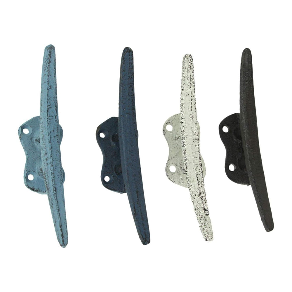 Zeckos Set of 4 Boat Cleat Wall Hooks, 5.75 Inch Tall Multicolored