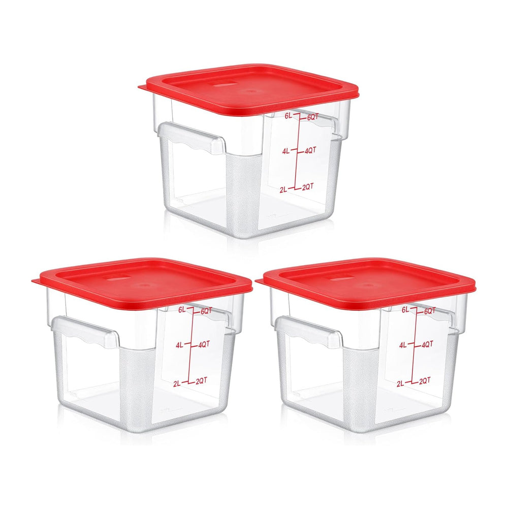 Ziliny 3 Sets 6 Qt Square Food Storage Containers with Lids Dough Proofing Bu...