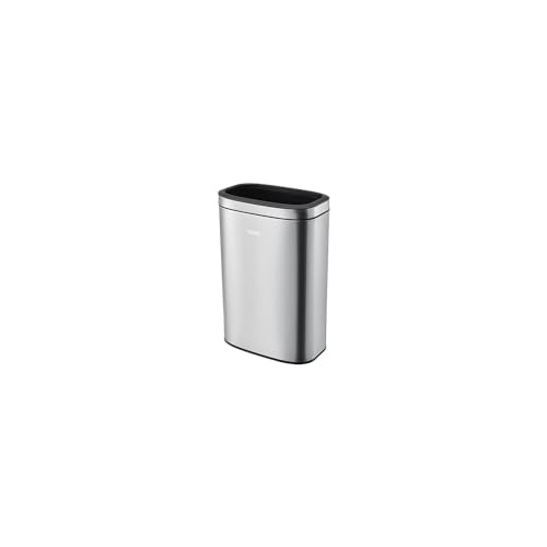 Global Industrial 10-1/2 Gallon Stainless Steel Slim Open Top Receptacle - Image 4