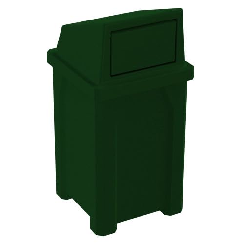 32 Gallon Square 100% Recycled Plastic Heavy Duty Outdoor Trash Can by SturdyEssentials