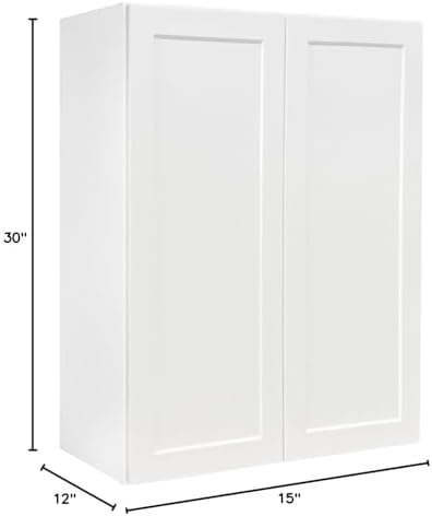 36" W x 42" H White Shaker Double-Door Kitchen Wall Cabinet, RTA