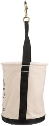 Klein Tools 5109SLR Canvas Bucket, All-Purpose Tool Bucket with Plastic Bottom with Drain Holes, Load Rated Up to 150-Pounds