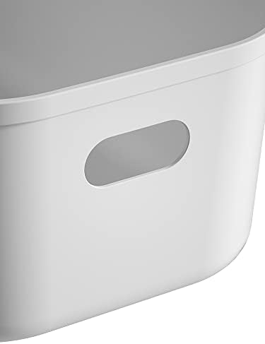 White Plastic Bins/Storage Organizers - Pantry Baskets, Bins for Shelves, Org...
