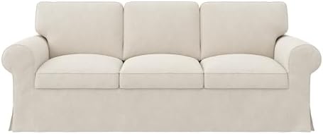 Ektorp 3 Seat Sofa Cover Slipcover Replacement Made for IKEA Ektorp 3 Seat Sofa Cover, Couch Cover Not Include The Sofa Body,Cool White