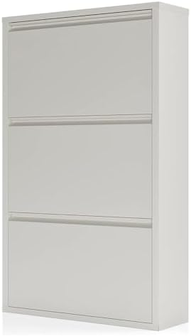 Shoe Storage Cabinet with 3 Flip Drawers, Hidden Slim Narrow Shoe Rack Cabine...