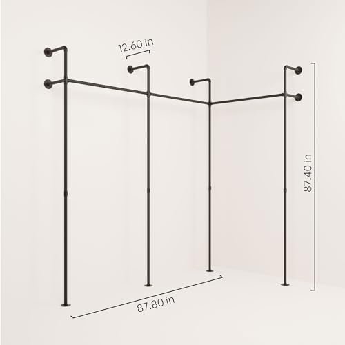 pamo Wall Mounted Clothing Rack – 87" W x 87" H, 750 lbs