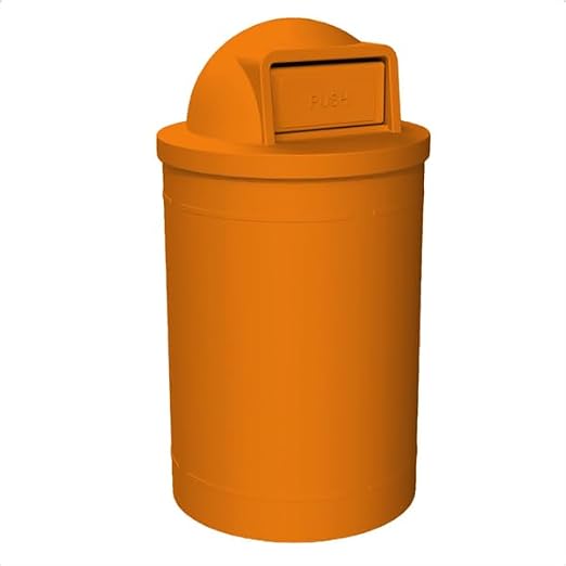 55 Gallon Circle 100% Recycled Plastic Heavy Duty Outdoor Trash Can by SturdyEssentials