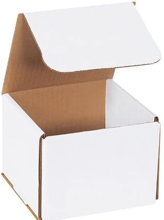 Secure Seal Shipping Boxes - 5x5x4" Mailers - White Foldable Corrugated ...