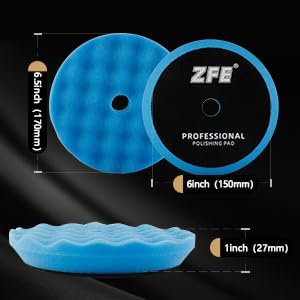 Buffing Polishing Pads, ZFE 7Pcs 6" Waffle Foam Buffing Pads Polishing Pads - Image 2