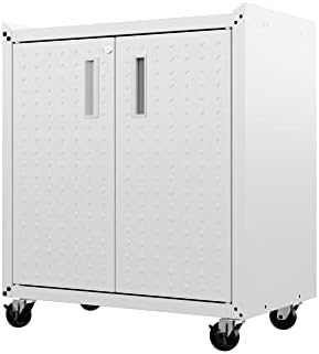 Manhattan Comfort Fortress Rolling Garage Storage Cabinet with 2 Adjustable S...