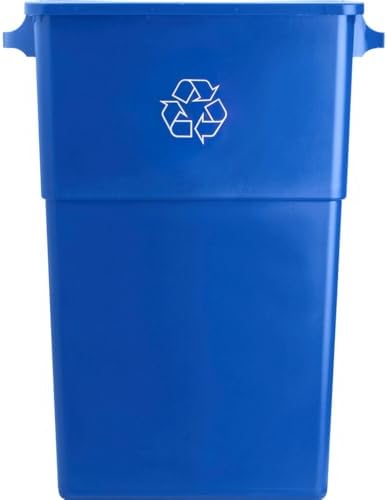 Genuine Joe GJO57258 Recycling Rectangular Container, 23 Gallon Capacity, 22-1/2" Width x 30" Height x 11" Depth, Blue