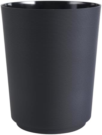 Indoor Storage Container,1.98 Gallon,Plastic,Sturdy‑Resistant and Easy‑Cleaning,Black,Waste Basket