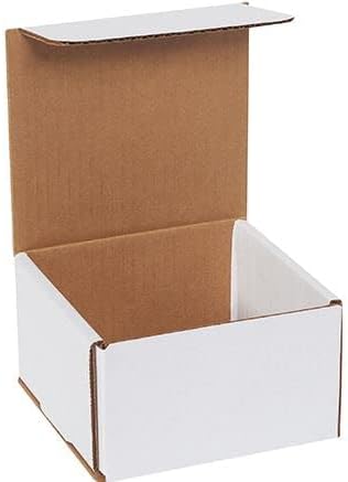 Secure Seal Shipping Boxes - 4x4x3" Mailers - White Foldable Corrugated Cardboard Packaging for Mailing, Moving, Storage, and Organizing - Strong Lightweight Foldable (Bulk 250 Pack)