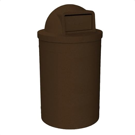55 Gallon Circle 100% Recycled Plastic Heavy Duty Outdoor Trash Can by SturdyEssentials