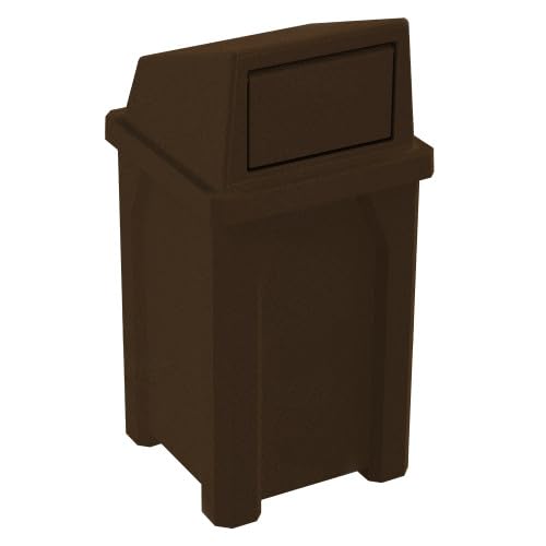 32 Gallon Square 100% Recycled Plastic Heavy Duty Outdoor Trash Can by SturdyEssentials