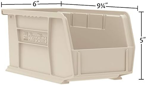 Akro-Mils 30237 AkroBins Plastic Storage Bins, 9"x6"x5", Clear...