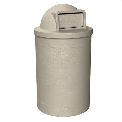 55 Gallon Circle 100% Recycled Plastic Heavy Duty Outdoor Trash Can by SturdyEssentials