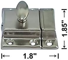 QCAA Oval Turn Cabinet Latch, for Cupboard & Other Furniture, Satin Nickel - Image 3