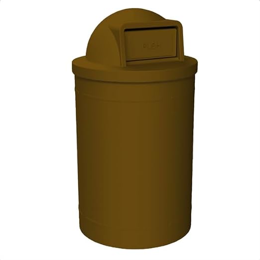 55 Gallon Circle 100% Recycled Plastic Heavy Duty Outdoor Trash Can by SturdyEssentials