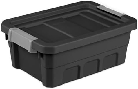 Sterilite Stacker Tote with Latching Lids for Garage, 4 Gallon, 24-Pack