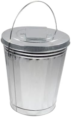 Mytee Products 4 Gallon Galvanized Trash Can with Horizontal Aluminum Mounting Bracket Kit for Trucks & Trailers, Steel Outdoor Garbage Can Holder, Fire & Heat Resistant
