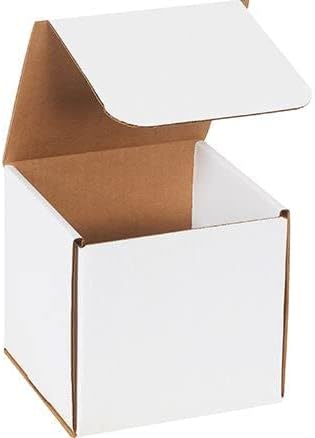 Secure Seal Shipping Boxes - 6x6x6" Mailers - White Foldable Corrugated ...