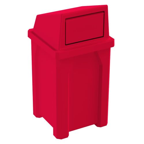 32 Gallon Square 100% Recycled Plastic Heavy Duty Outdoor Trash Can by SturdyEssentials